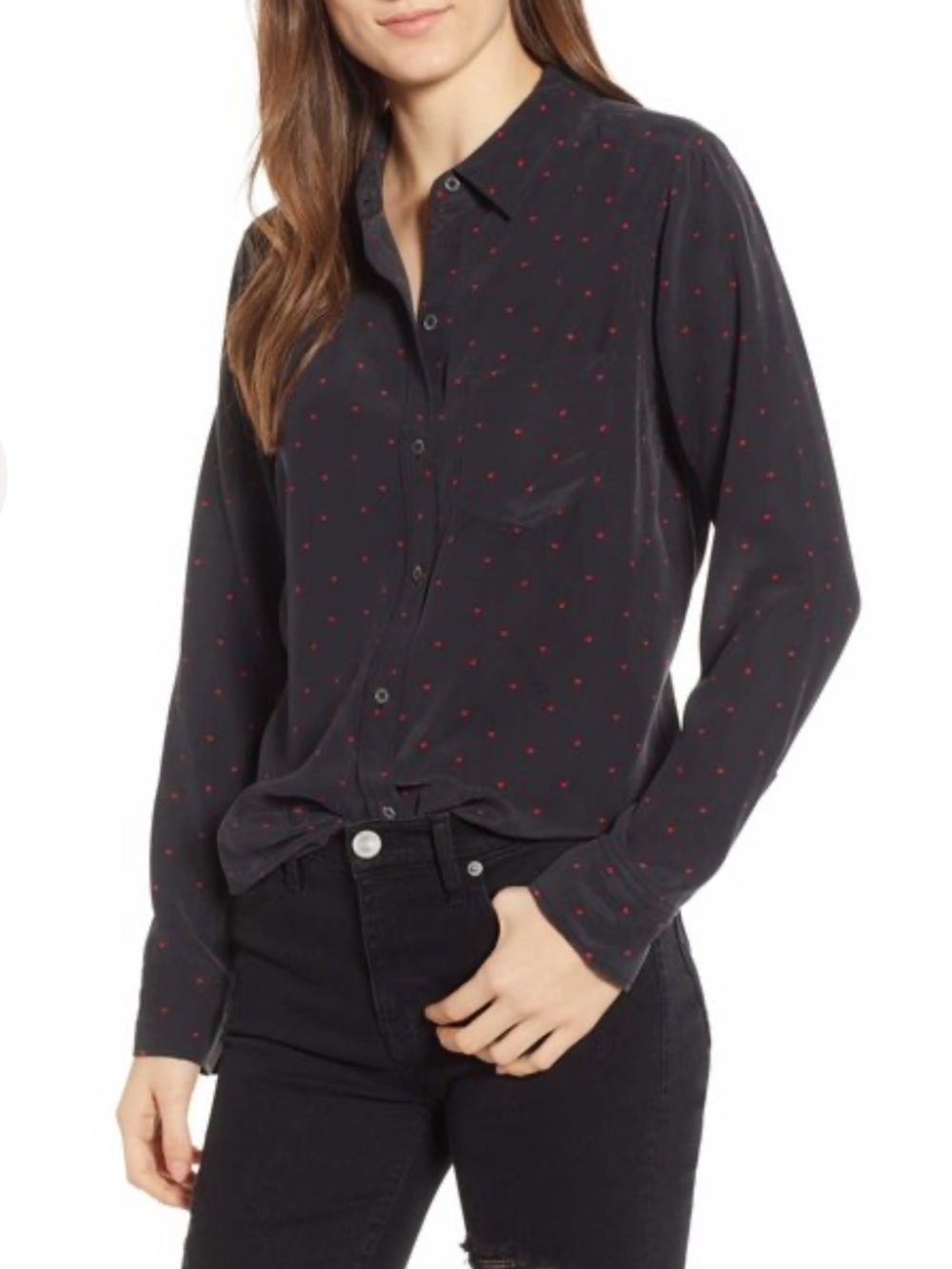 Rails Kate Silk Button Down Shirt Blouse